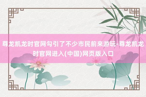 尊龙凯龙时官网勾引了不少市民前来游玩-尊龙凯龙时官网进入(中国)网页版入口