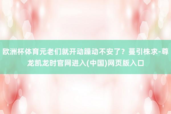 欧洲杯体育元老们就开动躁动不安了?蔓引株求-尊龙凯龙时官网进入(中国)网页版入口